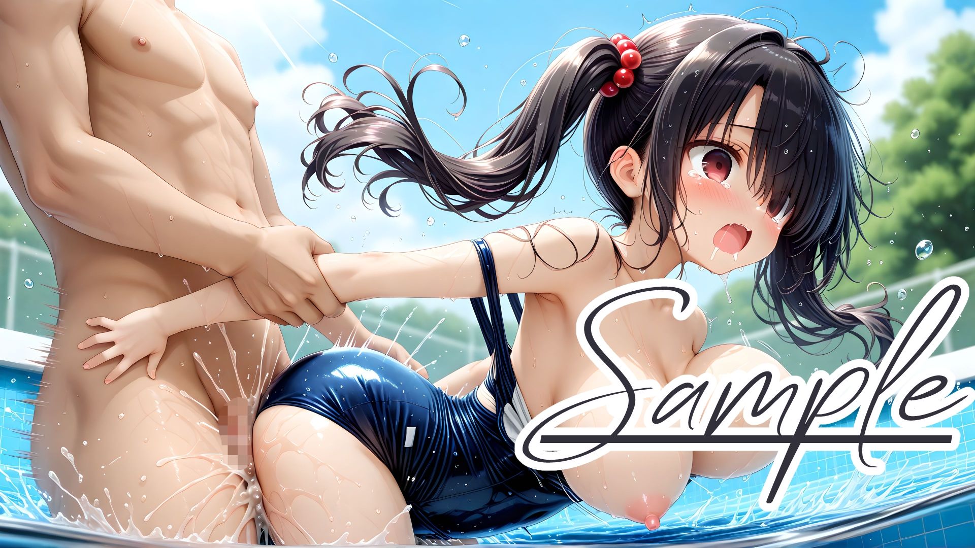 スクール水着の彼女と白濁まみれのプールえっち CGコレクション - サンプル画像 6