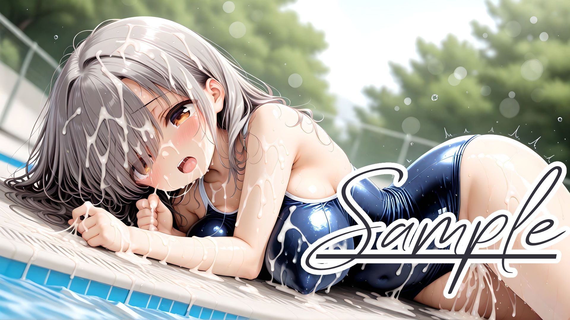スクール水着の彼女と白濁まみれのプールえっち CGコレクション - サンプル画像 8