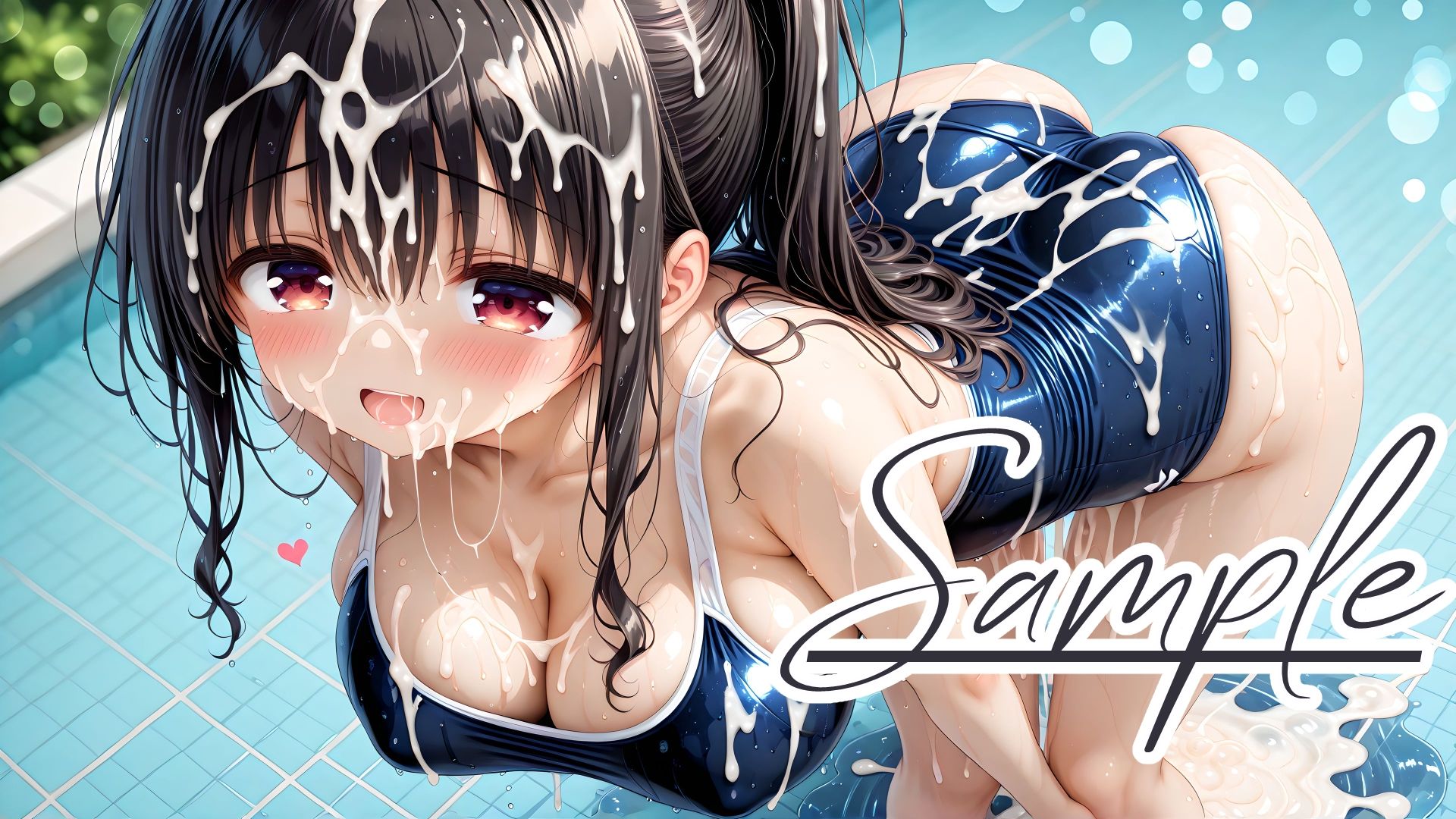 スクール水着の彼女と白濁まみれのプールえっち CGコレクション - サンプル画像 9
