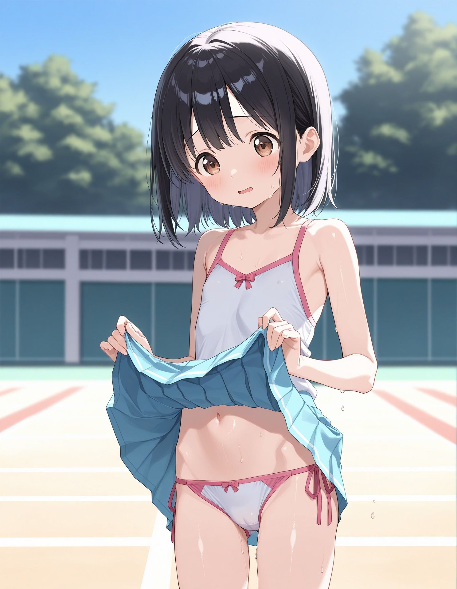 めくりあげ少女のおまんこちゃん〜大事なところをめくって見せちゃったら〜 - サンプル画像 1