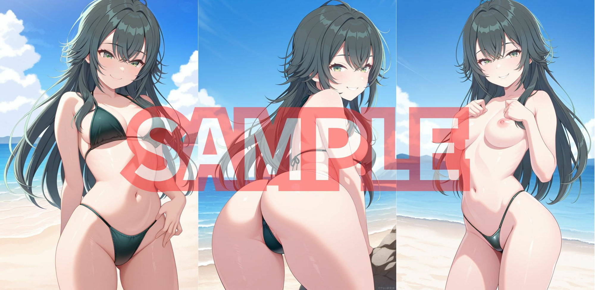 学マスの5人がビーチでおっぱい丸出しになってオナニーを見せてくれる - サンプル画像 3