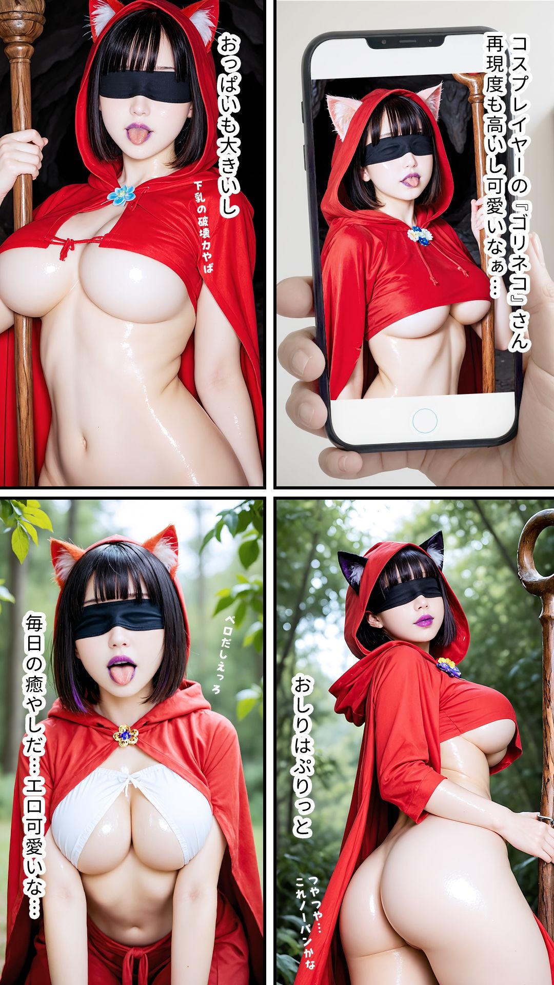 童顔BBA（31）と新人くん（童貞）｜個撮のはずがなぜかアナルセックスしてるんだが｜コスプレ｜卑猥モザイク仕様｜最上級AI生成リアル実写系 - サンプル画像 1