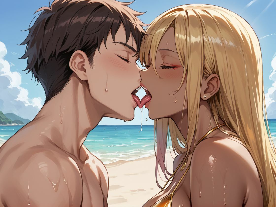 強気黒ギャル 真夏のビーチでアツアツSEX - サンプル画像 2