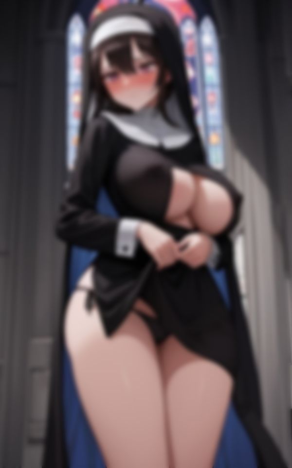 魅惑の身体で誘惑してくる人妻巨乳修道女のエロティックな色仕掛け - サンプル画像 2