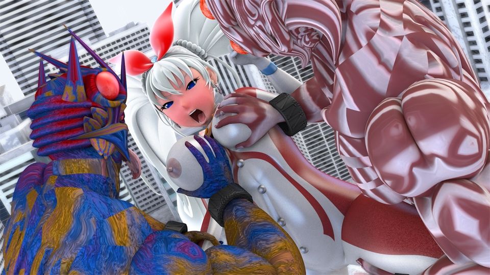 光の女神メロディナVSデュアル星人＆ギャブル星人 - サンプル画像 2