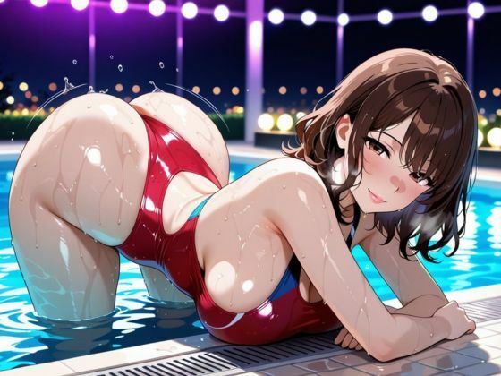 びちゃびちゃ人妻ジムpremium 〜汗と蜜で理性を流す――愛液に溺れた競泳水着〜【500枚】 - サンプル画像 6