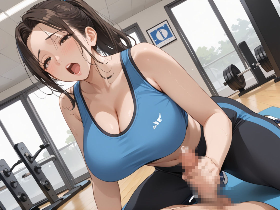 トレーニングにきた人妻と汗だく本気セックス - サンプル画像 6