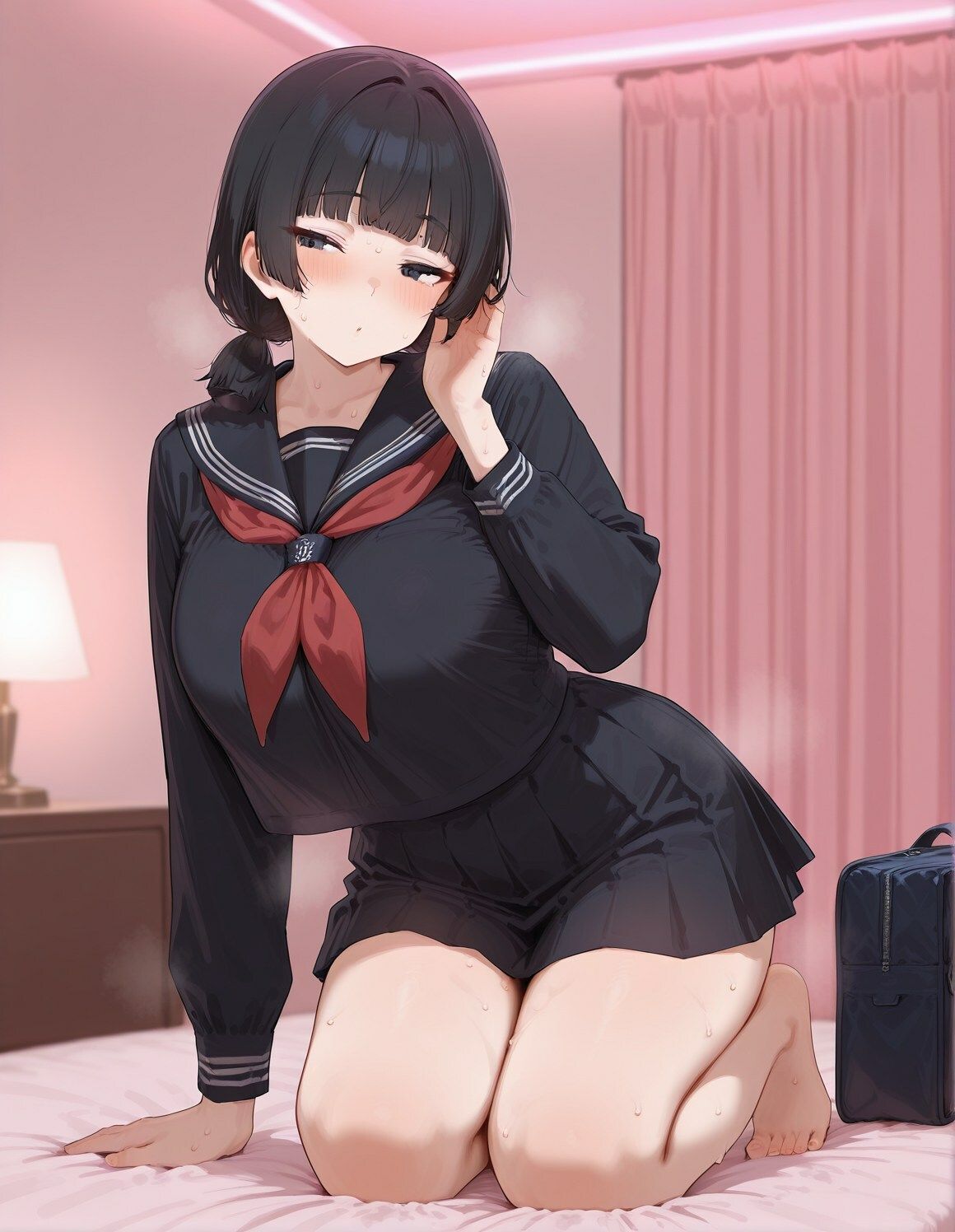 制服女子〜ツインテ真面目巨乳JK〜 - サンプル画像 2