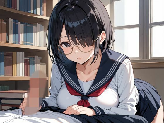 淫乱図書委員  地味女子をひたすら種付け - サンプル画像 2