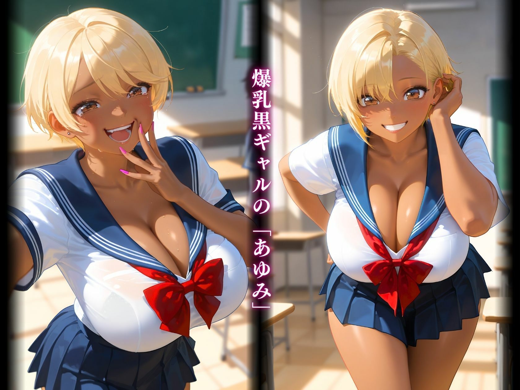 ブルマ越しの熱ぷり尻デカパイ黒ギャル快楽濡れ - サンプル画像 1