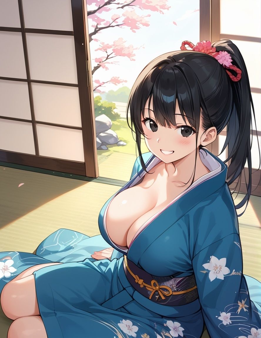 谷間丸見えの中居さんに精液全部搾り取ってもらった - サンプル画像 1