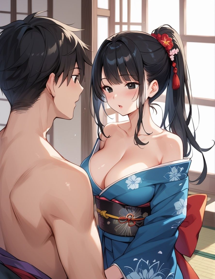 谷間丸見えの中居さんに精液全部搾り取ってもらった - サンプル画像 2