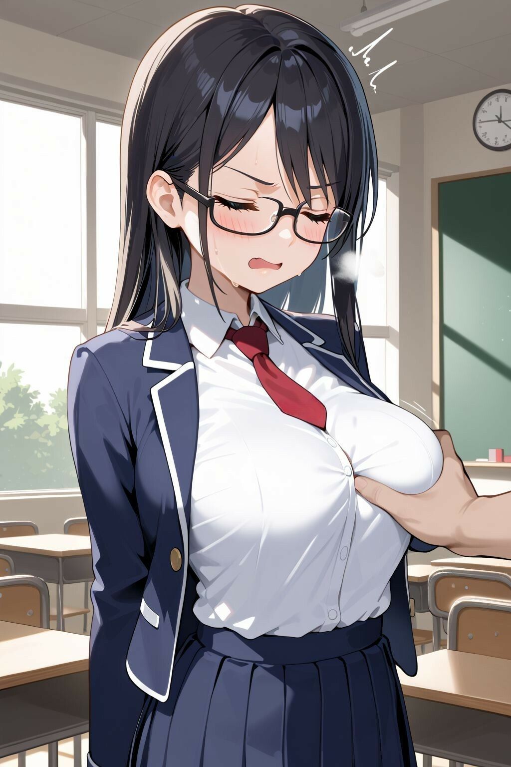 禁断の補習授業真面目な生徒会長が教師の罠で快楽堕ち！ - サンプル画像 2