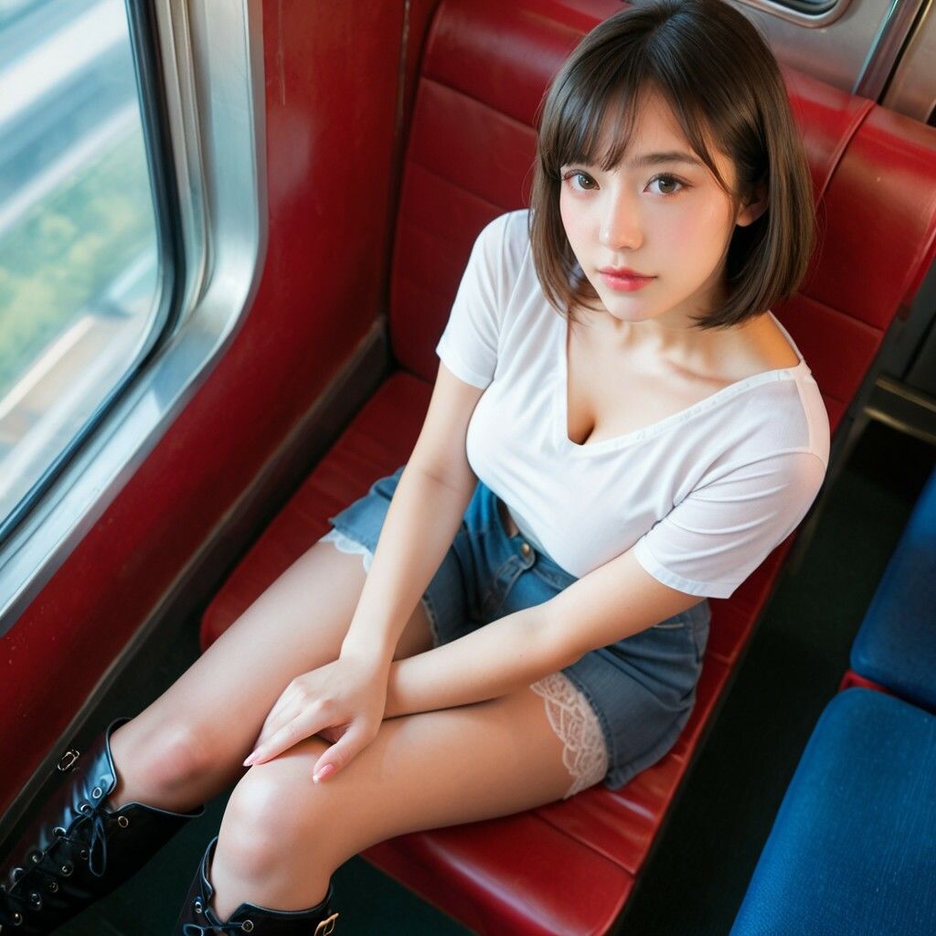 ブーツ美女と電車でSEX！ - サンプル画像 2