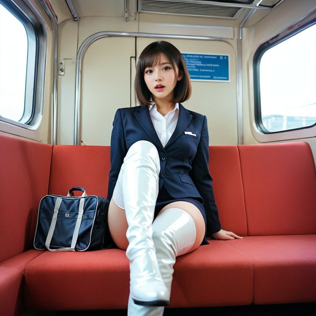 ブーツ美女と電車でSEX！ - サンプル画像 3