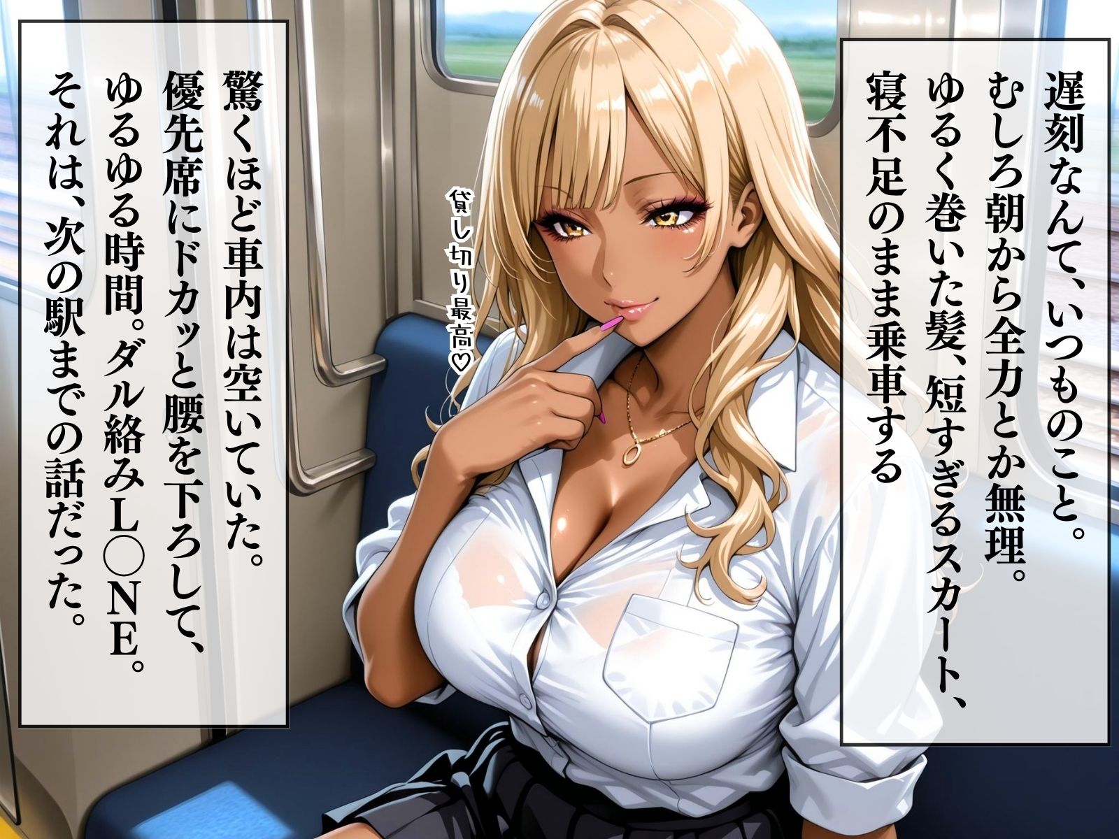 集団恥姦通学電車 金髪ギャル編 - サンプル画像 1