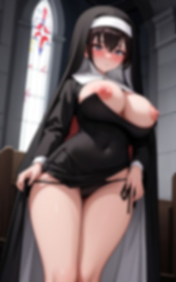 ドエロな爆乳でこちらを色仕掛けしてくる淫乱人妻シスター - サンプル画像 5