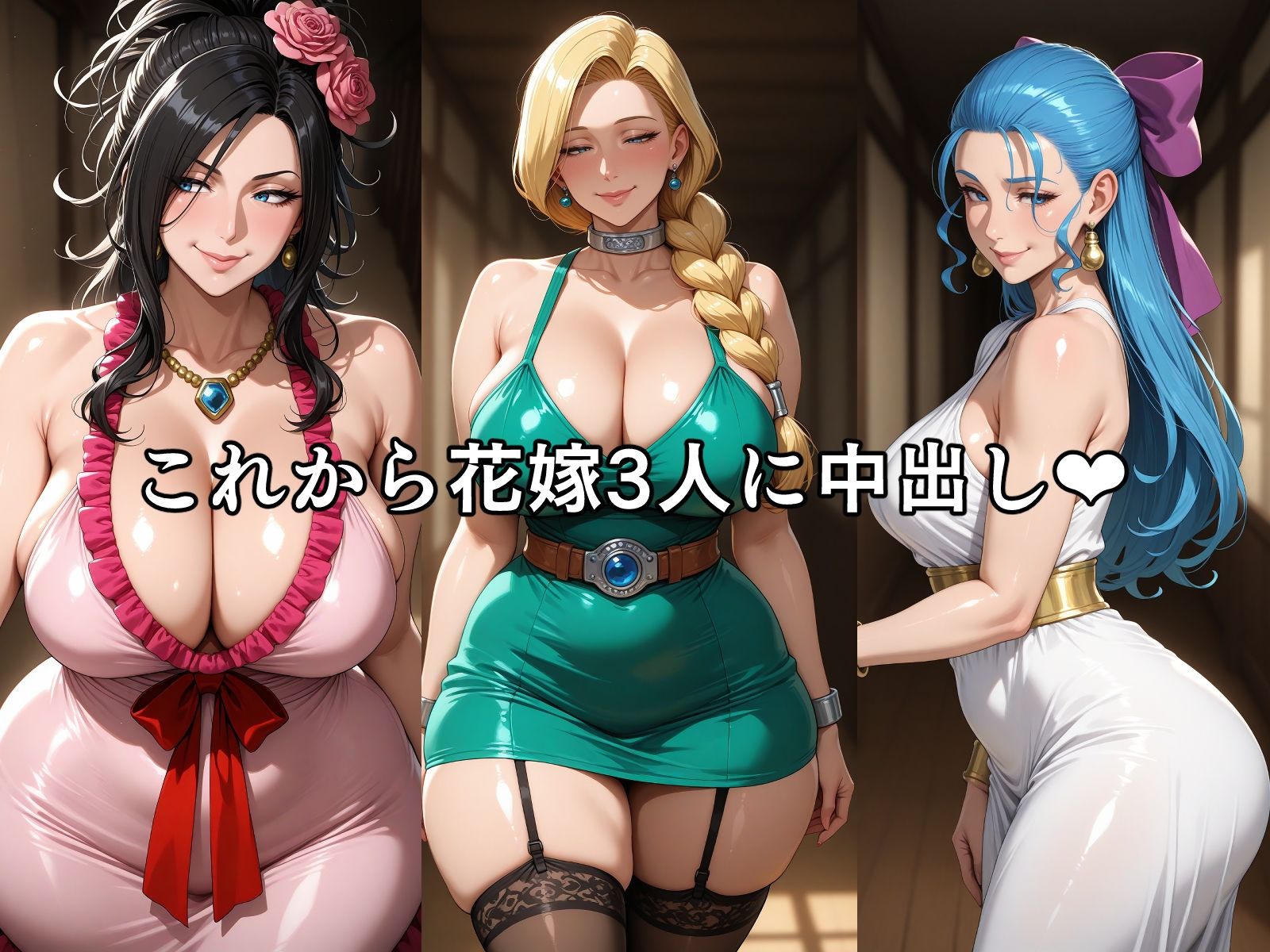 天空の花嫁候補の3人〜闘いの前に宿屋で超絶合体！！〜 - サンプル画像 1