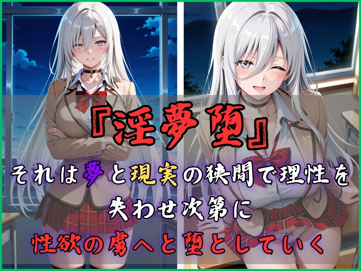 【4Kイラスト】淫夢堕_俺の淫夢で白鷺靜華の本性を犯し尽くす！！（教室編） - サンプル画像 3