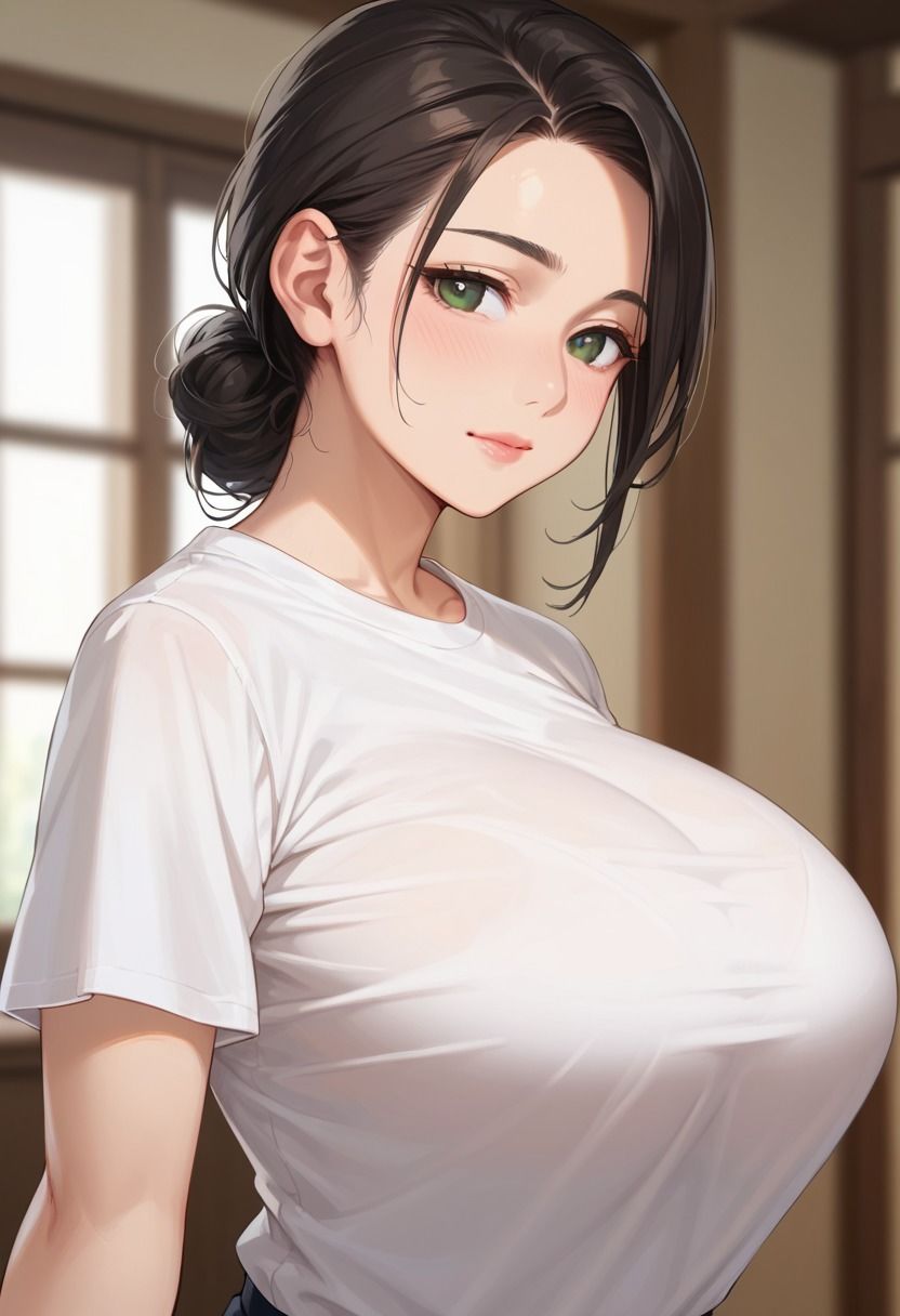 爆乳人妻が息子の友達から連続ぶっかけ - サンプル画像 1