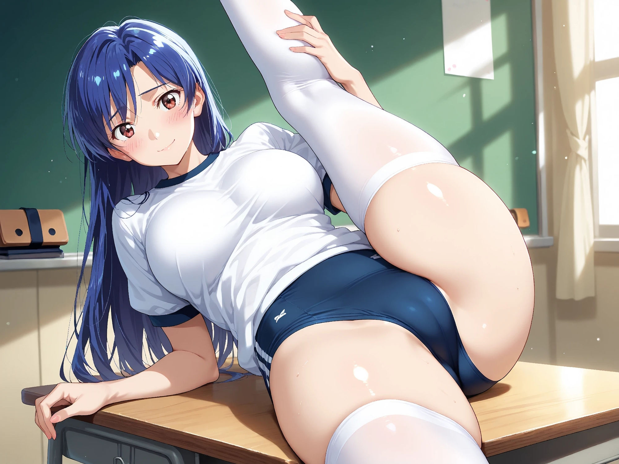 【雌イキヒロイン】アイドルマ●ター  如●千早  ブルマでスポンサーおじさんにご奉仕 - サンプル画像 2