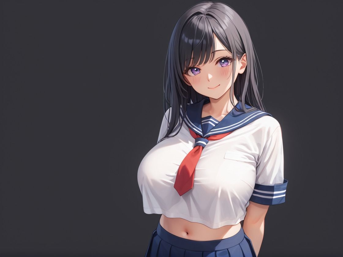 清楚な黒髪巨乳女子校生が、処女喪失から快楽堕ちするまでの話 - サンプル画像 1