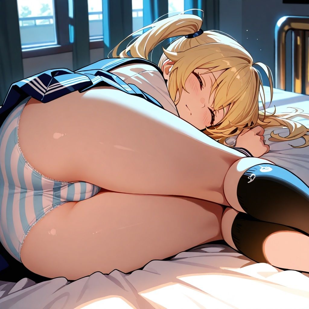 お昼寝JK脱衣いたずらチャレンジ - サンプル画像 9