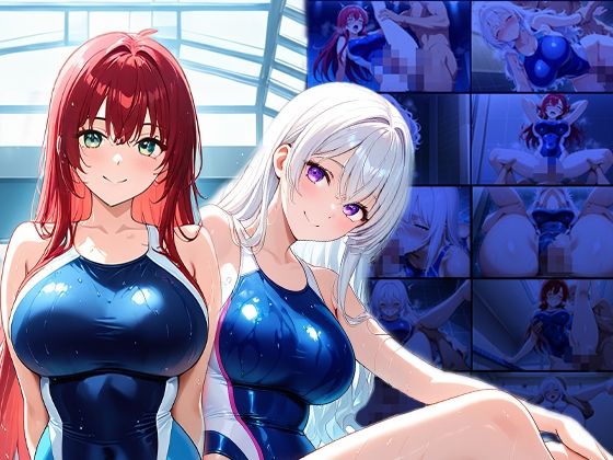 部室で種付け！赤髪白髪の爆乳水泳部員と鬼コーチの放課後【4K】 - サンプル画像 1