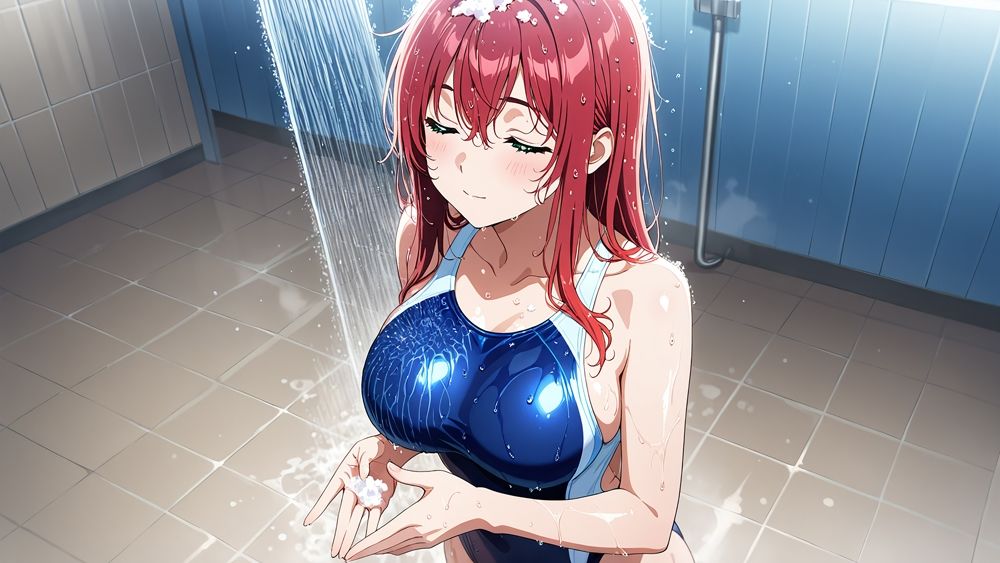 部室で種付け！赤髪白髪の爆乳水泳部員と鬼コーチの放課後【4K】 - サンプル画像 6
