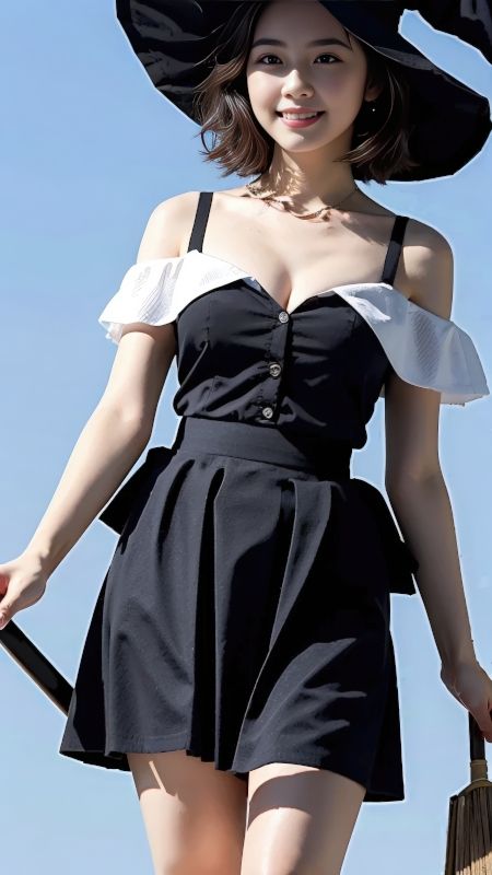 【AI実写】フウカの魔女コスプレ写真集 〜キキ風コスプレグラビア〜 - サンプル画像 1