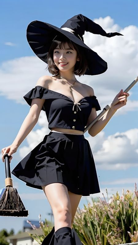 【AI実写】フウカの魔女コスプレ写真集 〜キキ風コスプレグラビア〜 - サンプル画像 3