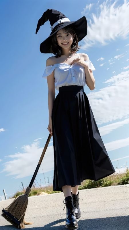 【AI実写】フウカの魔女コスプレ写真集 〜キキ風コスプレグラビア〜 - サンプル画像 5