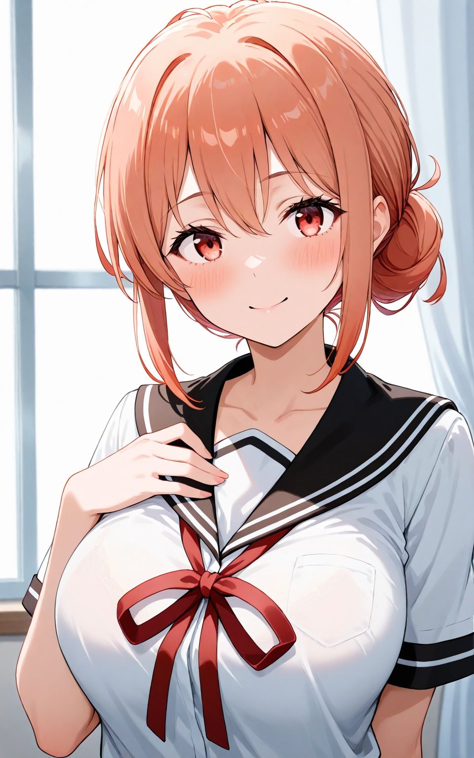 人妻、セーラー服でエッチ - サンプル画像 1