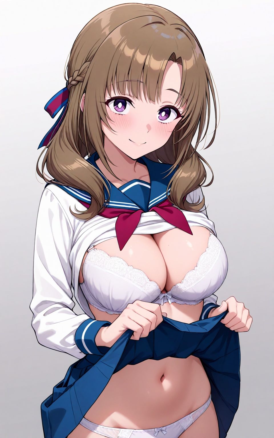 人妻、セーラー服でエッチ - サンプル画像 7