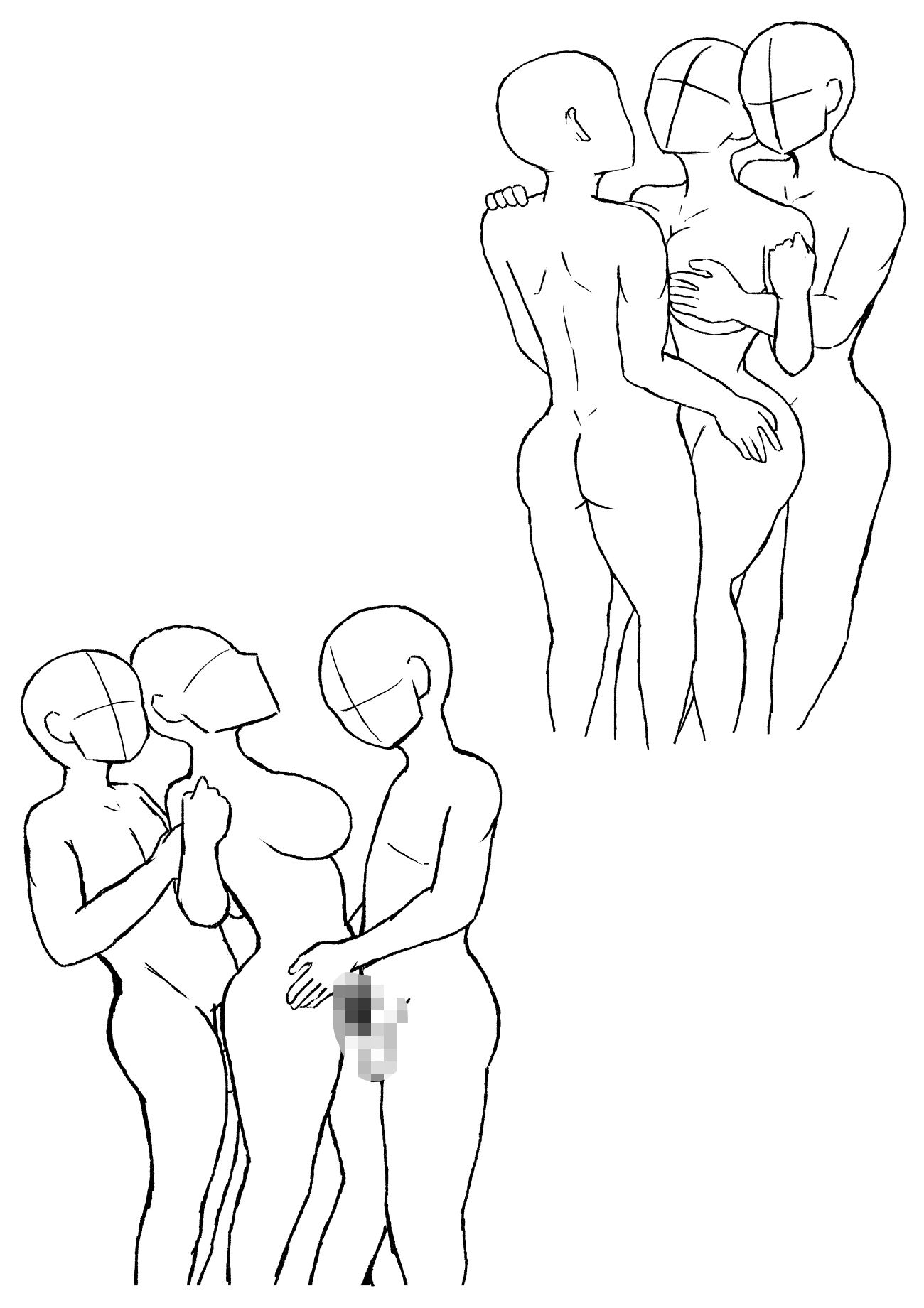 3P（男2・女1）ポーズ集 - サンプル画像 2