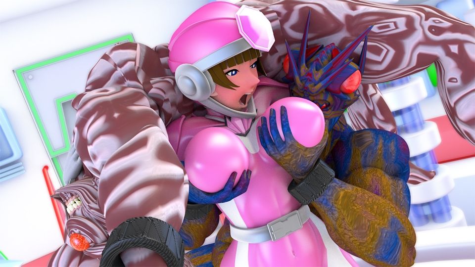 輝石戦隊キボンヌジャー『戦隊ピンクVSデュアル星人＆ギャブル星人』 - サンプル画像 1