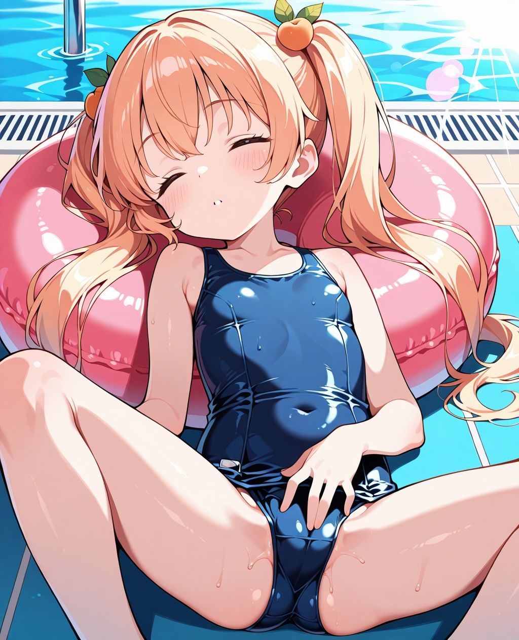 スク水パラダイス☆プールサイドでうたた寝編 - サンプル画像 1