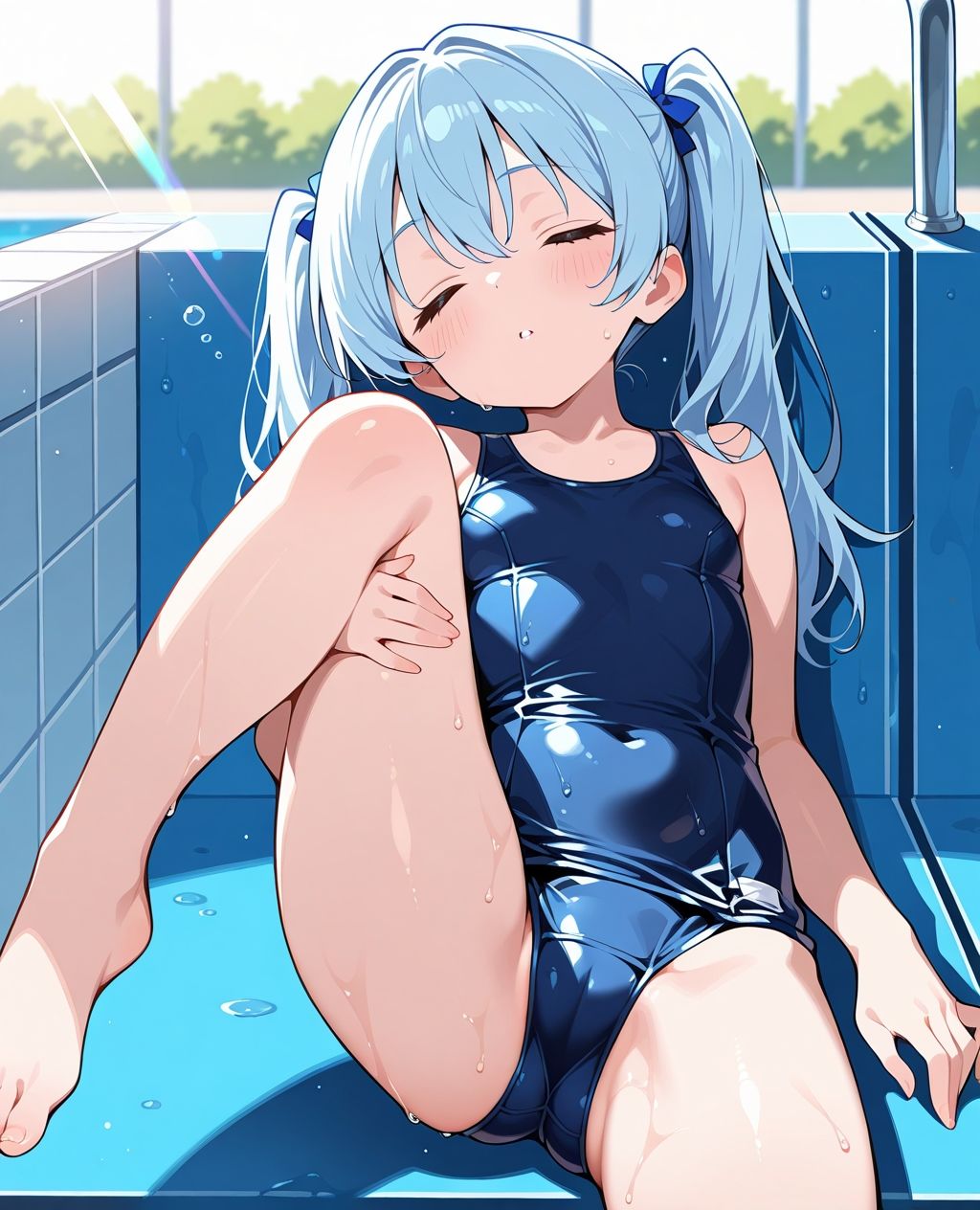 スク水パラダイス☆プールサイドでうたた寝編 - サンプル画像 3