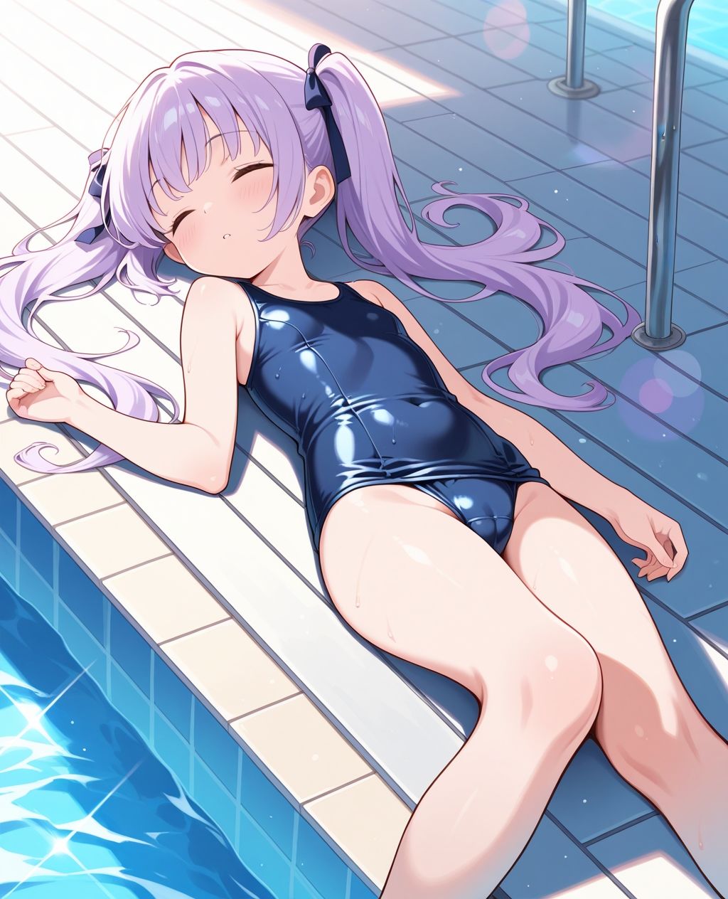 スク水パラダイス☆プールサイドでうたた寝編 - サンプル画像 4