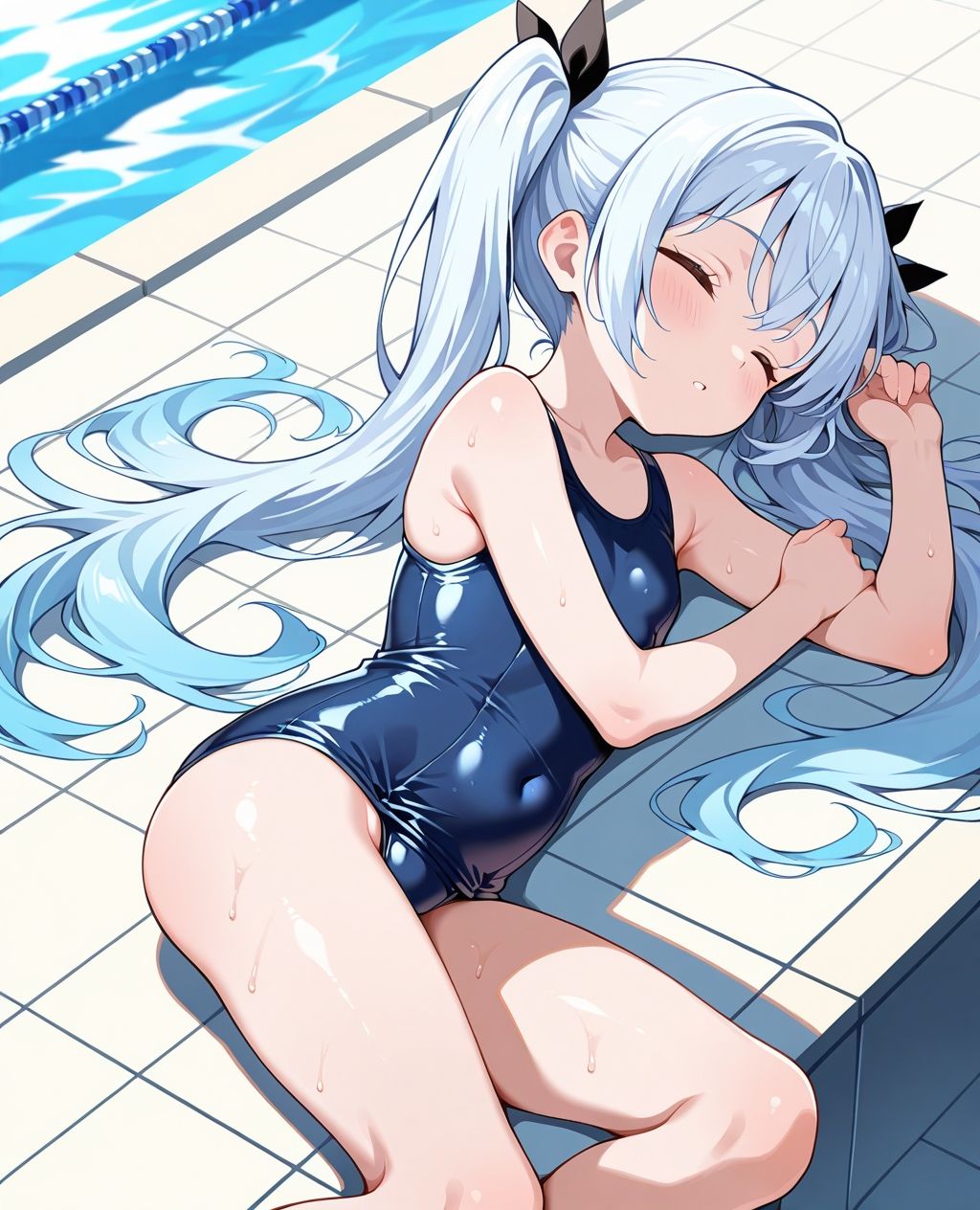 スク水パラダイス☆プールサイドでうたた寝編 - サンプル画像 5