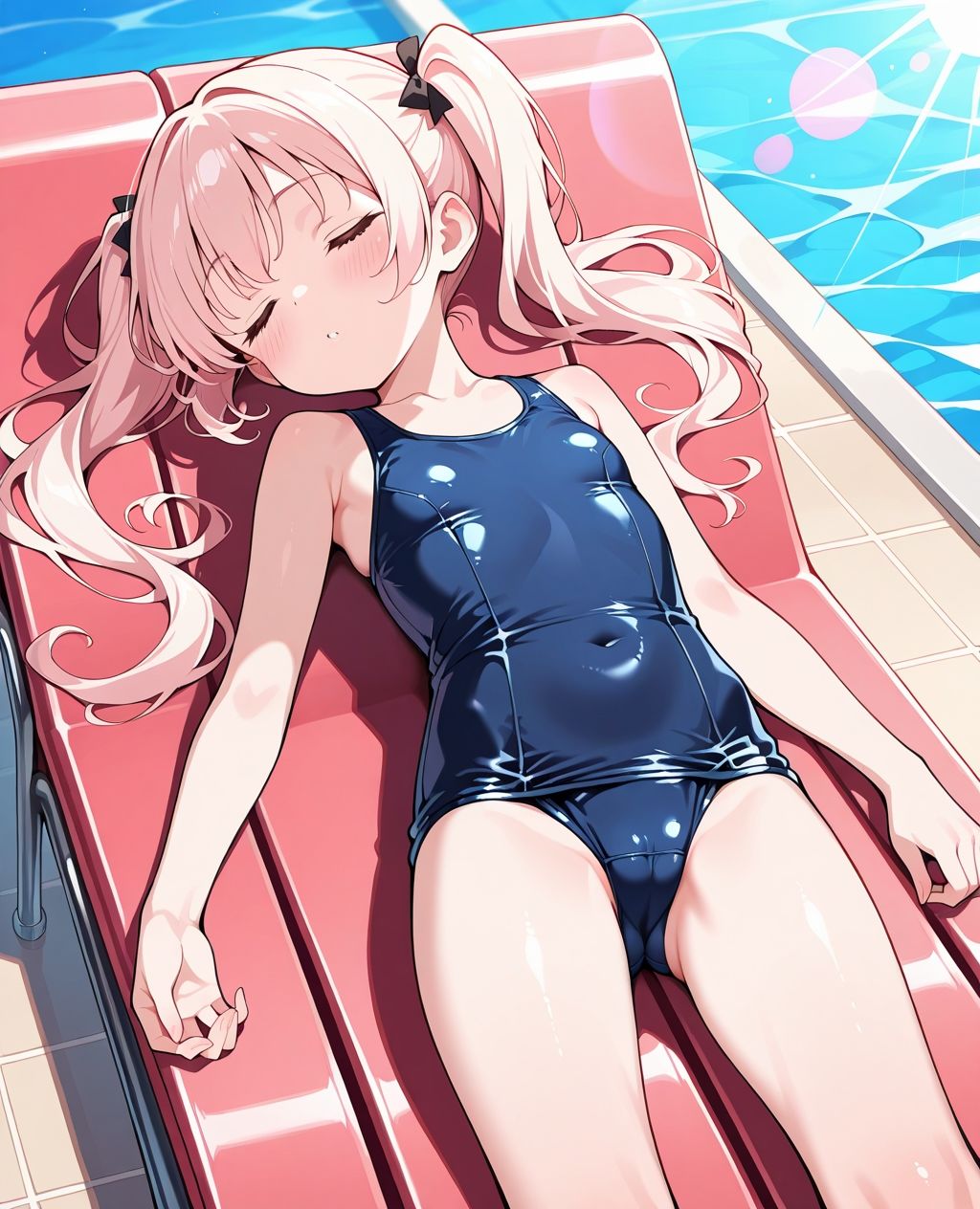 スク水パラダイス☆プールサイドでうたた寝編 - サンプル画像 8