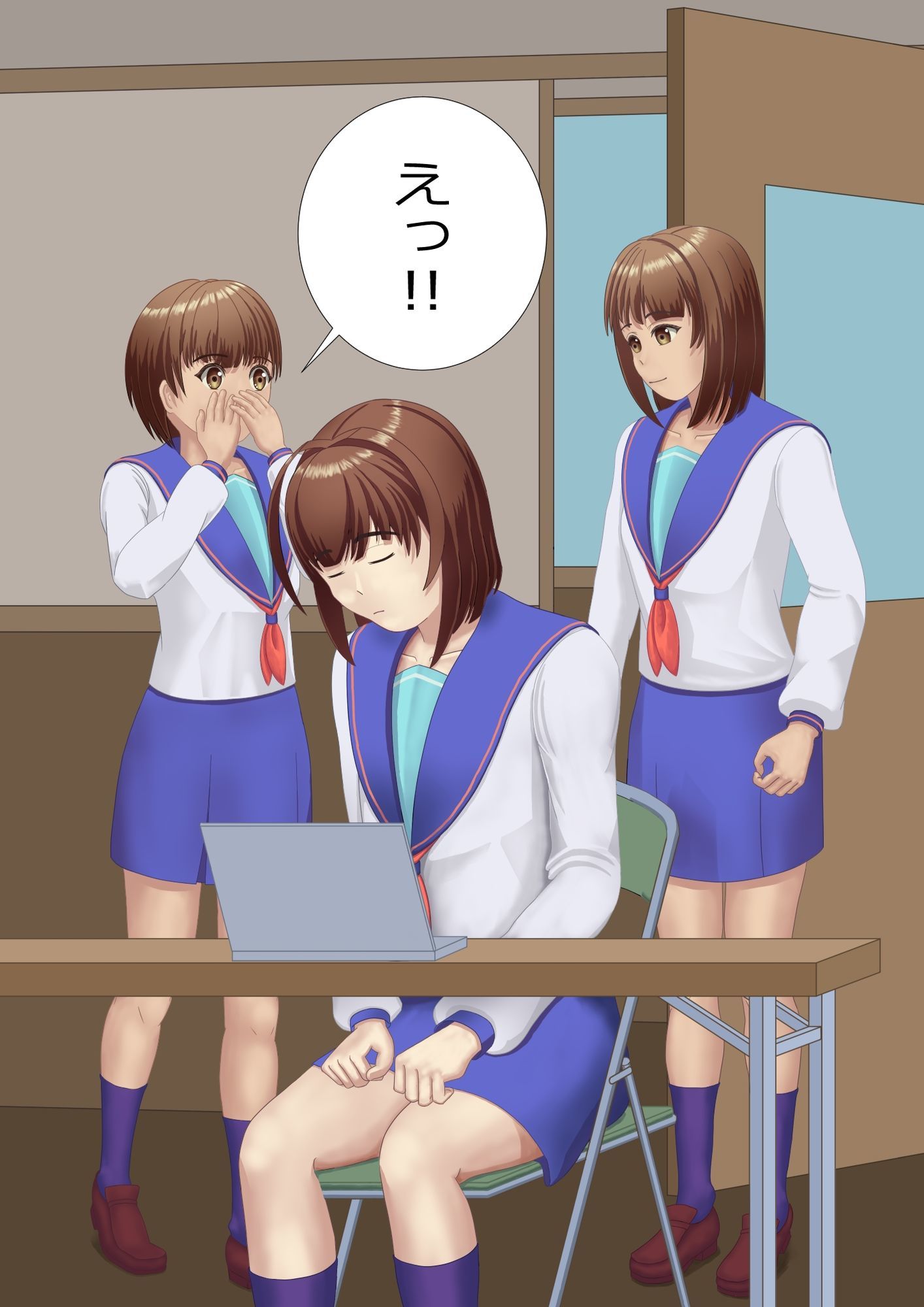 学校でオナニーしているところを目撃された男の娘 - サンプル画像 5