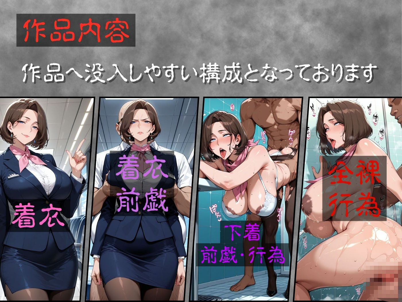 肉感人妻種付け〜むちむちキャビンアテンダント 淫乱ファーストクラス〜 - サンプル画像 3