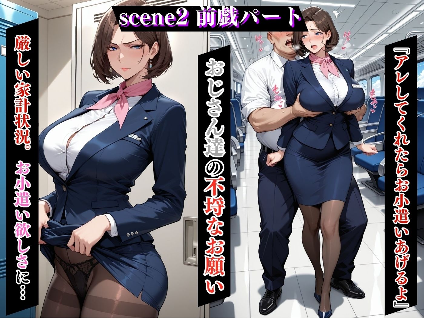 肉感人妻種付け〜むちむちキャビンアテンダント 淫乱ファーストクラス〜 - サンプル画像 5