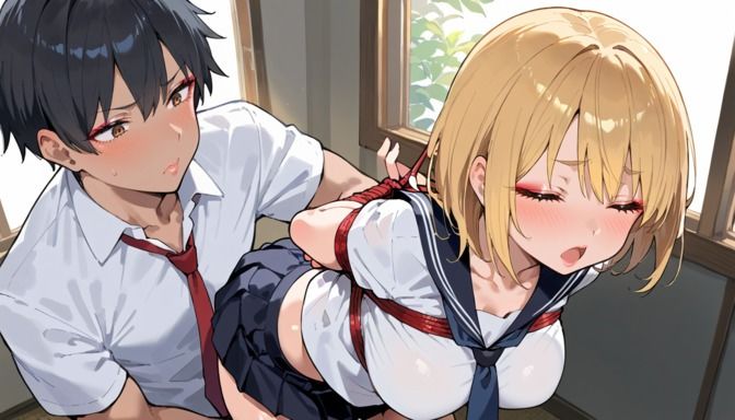 緊縛調教  JKギャルを縛って性処理ペットに育てる - サンプル画像 4