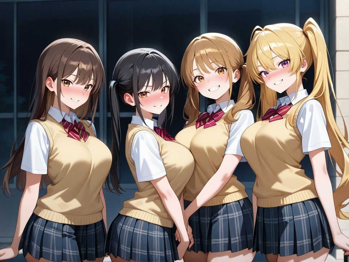 小悪魔JKハーレム 童貞くんとえっち - サンプル画像 1