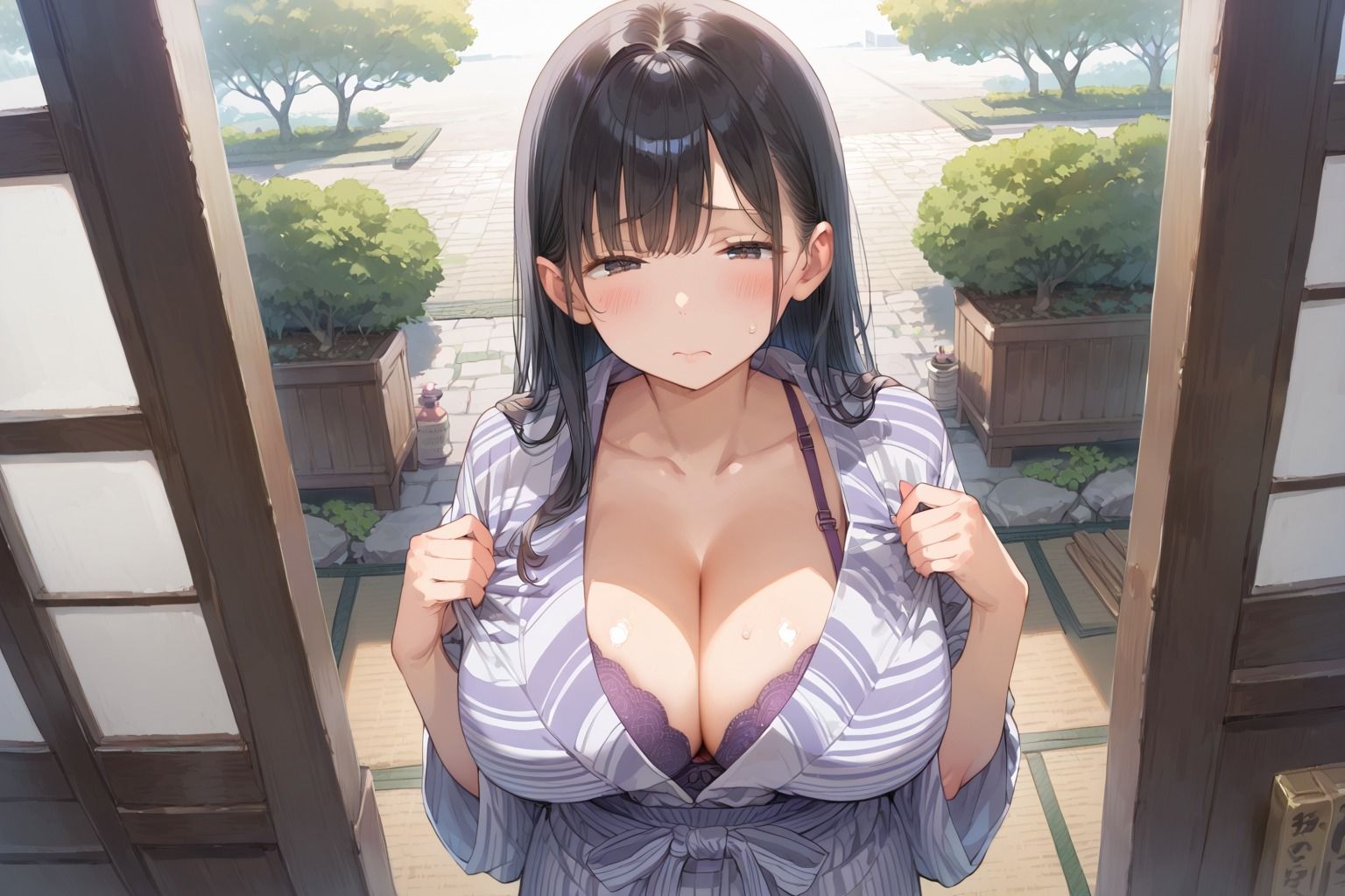 人妻と温泉で浮気SEX - サンプル画像 1