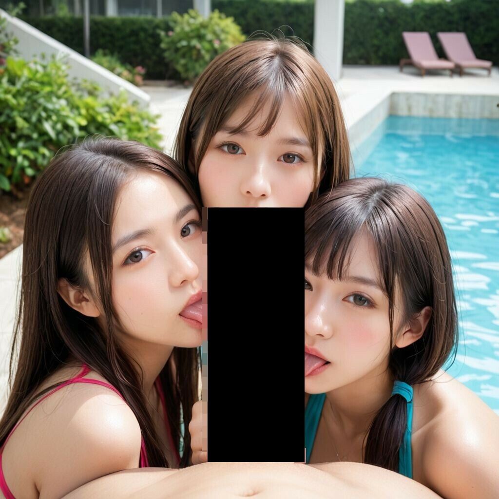 いろんな場所でハーレムフェラしてもらっちゃったぞ - サンプル画像 9
