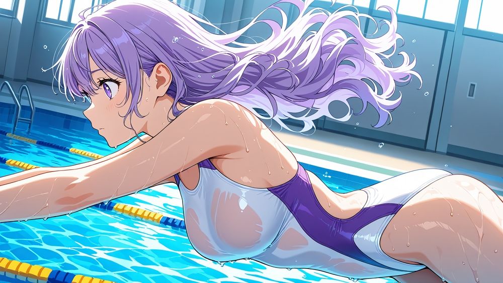 清純白競泳水着美女が鬼畜水泳インストラクターに種付け開発【4K】 - サンプル画像 6