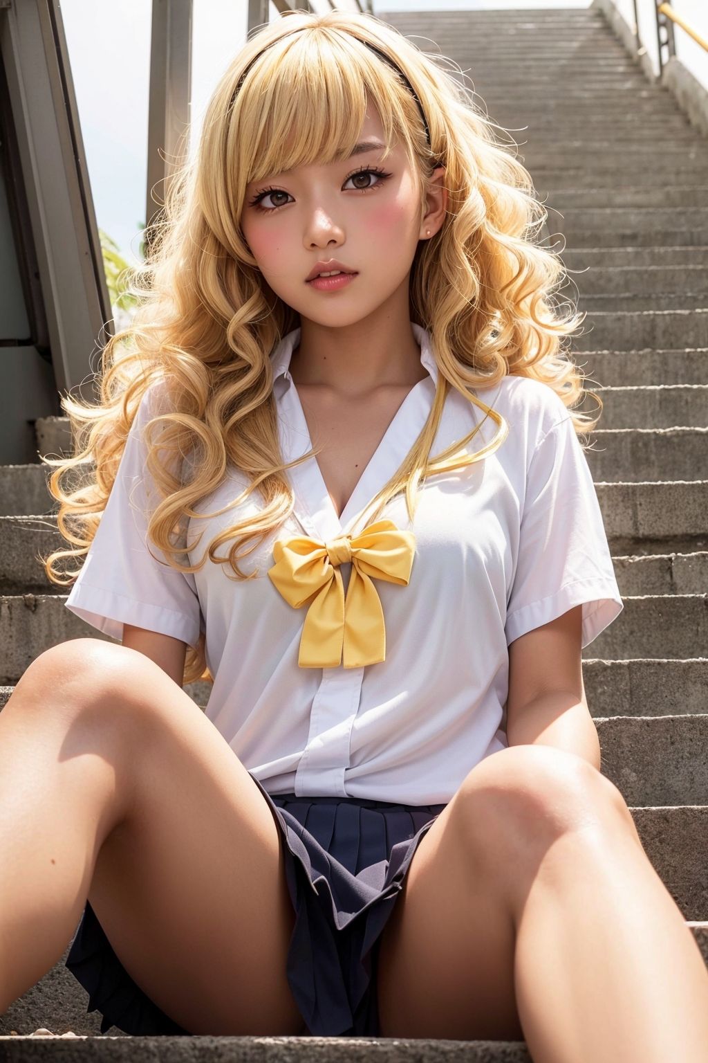 脱衣の天使たち キュートなロングカーリー 日焼けギャル編 - サンプル画像 2